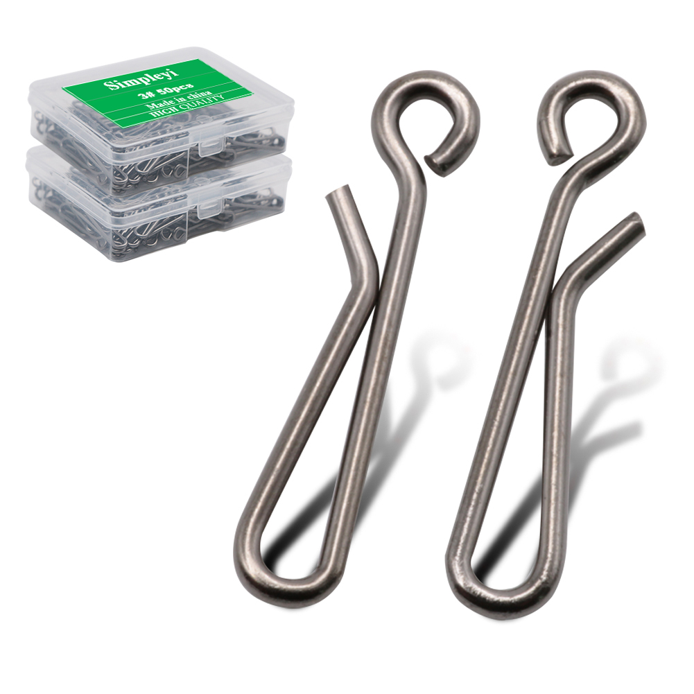Fishing Lure Accessories - 50 Cái/hộp Mang Khóa Lăn Xoay